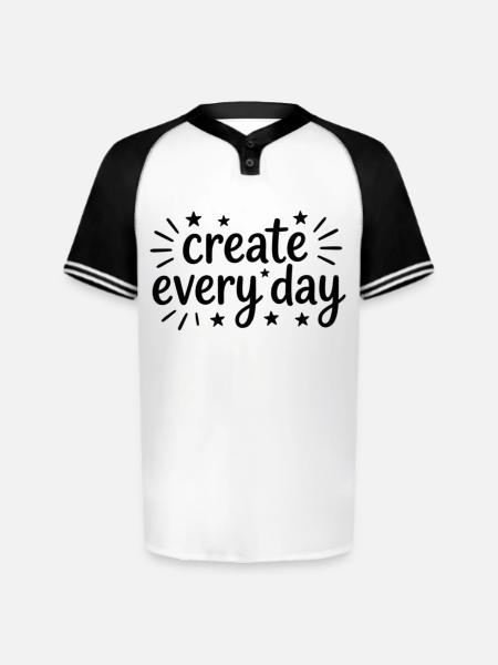 Create Every Day Hand Lettering - Augusta Sportswear Men's Cutter Henley Jersey - white/black
