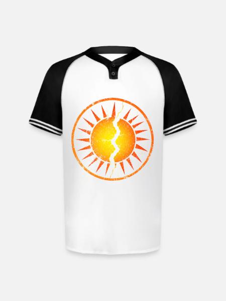 Cracked Sunburst Emblem - Augusta Sportswear Men's Cutter Henley Jersey - white/black