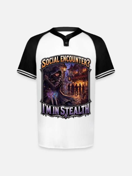 SOCIAL ENCOUNTER? I’M IN STEALTH - Augusta Sportswear Men's Cutter Henley Jersey - white/black