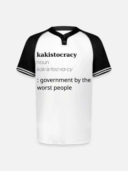 Kakistocracy Definition - Augusta Sportswear Men's Cutter Henley Jersey - white/black