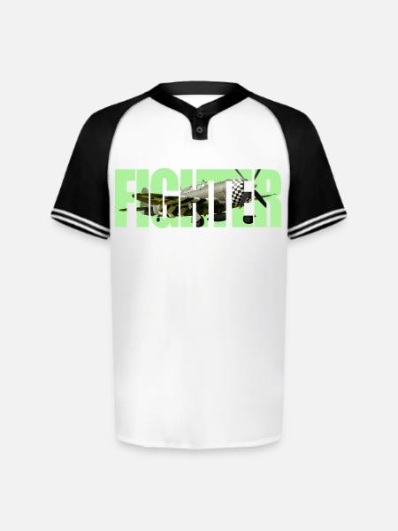 Fighter P-47 Thunderbolt - Augusta Sportswear Men's Cutter Henley Jersey - white/black
