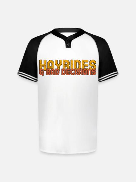 Hayrides & Bad Decisions - Augusta Sportswear Men's Cutter Henley Jersey - white/black