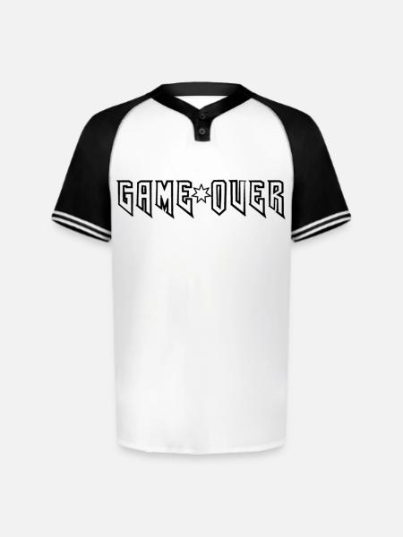 GAME_OVER - Augusta Sportswear Men's Cutter Henley Jersey - white/black