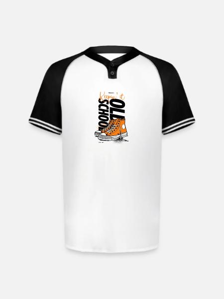 Vibrant Orange Sneakers Illustration - Augusta Sportswear Men's Cutter Henley Jersey - white/black