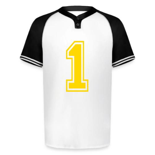 Number 1 in a classic athletic collegiate font - Augusta Sportswear Men's Cutter Henley Jersey