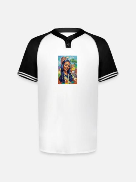 Bluehair City Portrait - Augusta Sportswear Men's Cutter Henley Jersey - white/black