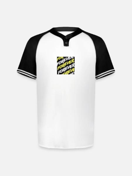 Forever Neon Text - Augusta Sportswear Men's Cutter Henley Jersey - white/black