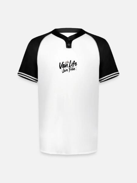 Van Life - Nocturnal Silhouette Sunburst - Augusta Sportswear Men's Cutter Henley Jersey - white/black