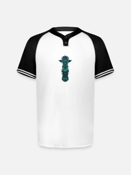 Neon Circuit Totem - Augusta Sportswear Men's Cutter Henley Jersey - white/black
