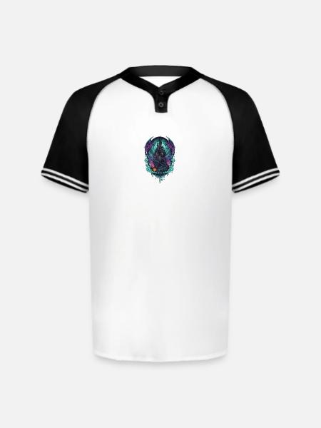 Moonlit Castle of Bats - Augusta Sportswear Men's Cutter Henley Jersey - white/black