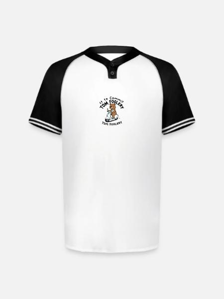 Cute Bear Riding Scooter Illustration - Augusta Sportswear Men's Cutter Henley Jersey - white/black