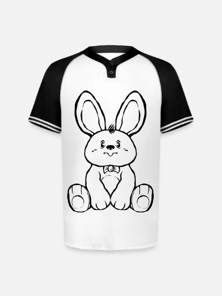 Justbunny - Augusta Sportswear Men's Cutter Henley Jersey - white/black
