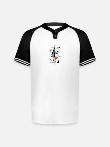 Unique face design - Augusta Sportswear Men's Cutter Henley Jersey - white/black