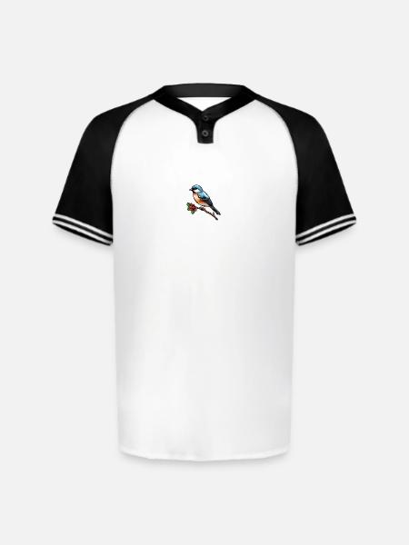 طائر السعادة الصغير - تصميم فني. - Augusta Sportswear Men's Cutter Henley Jersey - white/black