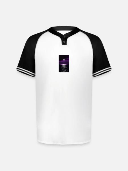 Moonlit Purple Ocean - Augusta Sportswear Men's Cutter Henley Jersey - white/black