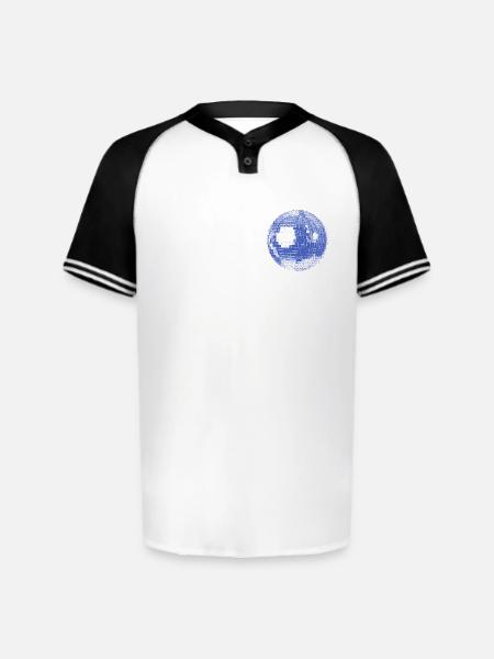 Retro Disco Ball - Augusta Sportswear Men's Cutter Henley Jersey - white/black