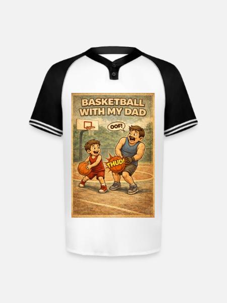 Basketball Bond: Dad and Kid - Augusta Sportswear Men's Cutter Henley Jersey - white/black
