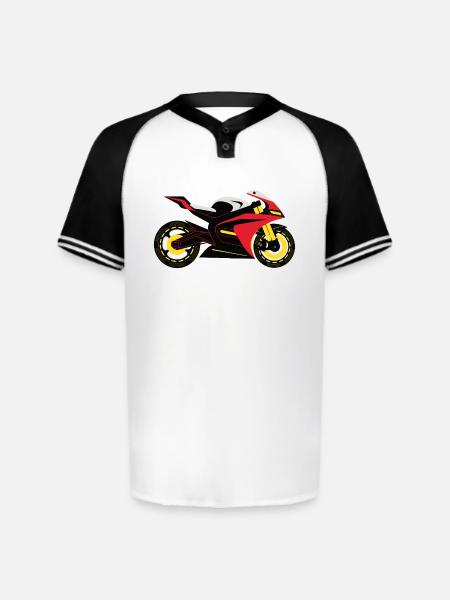 Crimson Vortex Streetbike - Augusta Sportswear Men's Cutter Henley Jersey - white/black