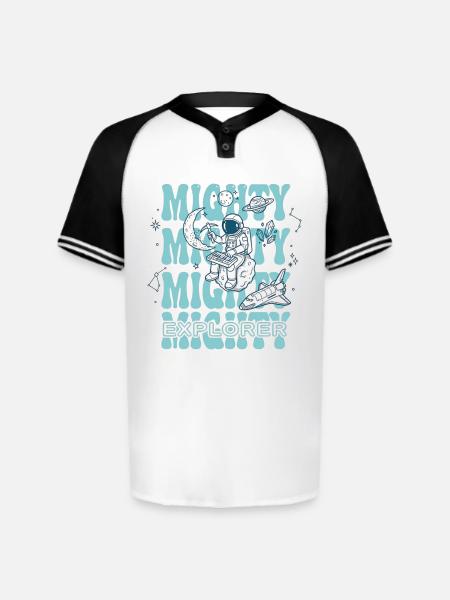 Moonlit Explorer Astronaut - Augusta Sportswear Men's Cutter Henley Jersey - white/black