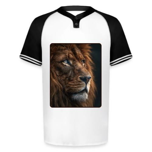 Lion Portrait Majestic Wildlife Design - Augusta Sportswear Men's Cutter Henley Jersey