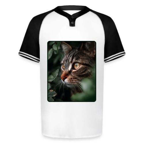 Tabby Cat Jungle Eyes Design - Augusta Sportswear Men's Cutter Henley Jersey