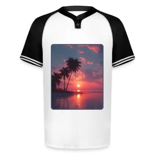 Tropical Sunset Ocean Reflection Design - Augusta Sportswear Men's Cutter Henley Jersey
