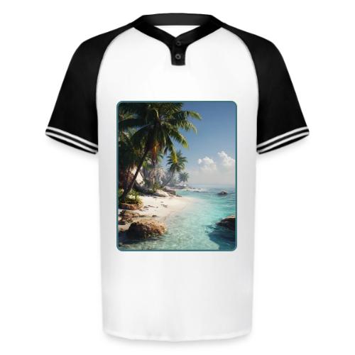 Tropical Beach Paradise Palm Design - Augusta Sportswear Men's Cutter Henley Jersey