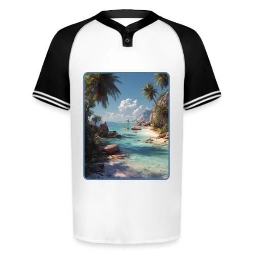 Tropical Island Paradise Ocean Design - Augusta Sportswear Men's Cutter Henley Jersey