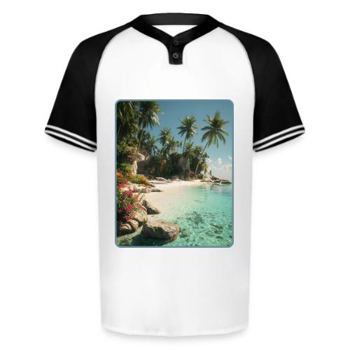 Serene Tropical Beach Floral Design - Augusta Sportswear Men's Cutter Henley Jersey