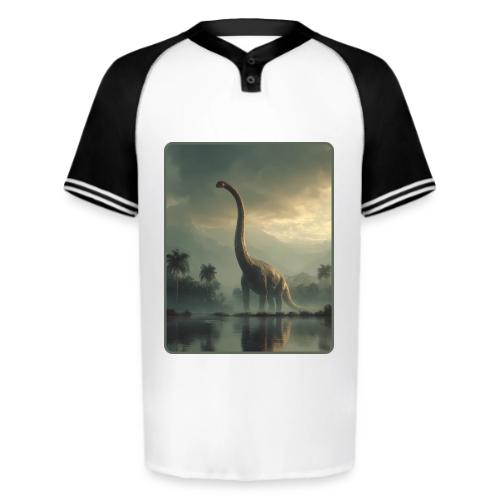 Brachiosaurus Misty Lake Design - Augusta Sportswear Men's Cutter Henley Jersey