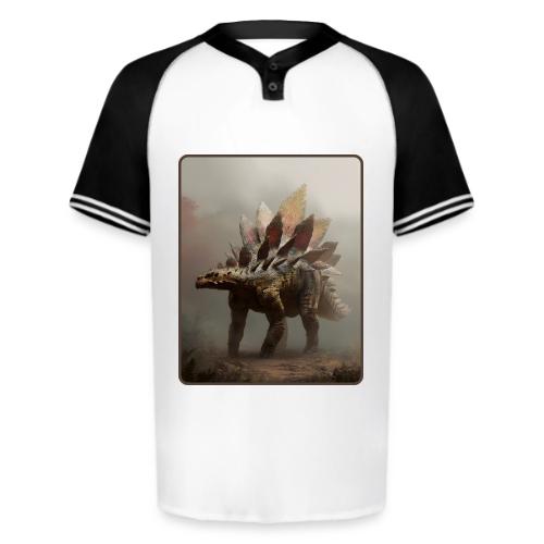 Stegosaurus Misty Forest Design - Augusta Sportswear Men's Cutter Henley Jersey