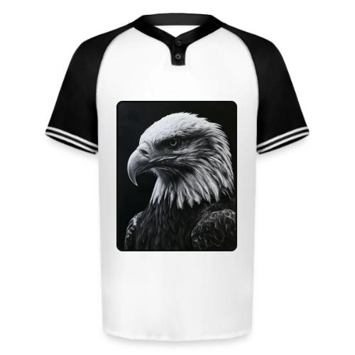 Black White Bald Eagle Design - Augusta Sportswear Men's Cutter Henley Jersey