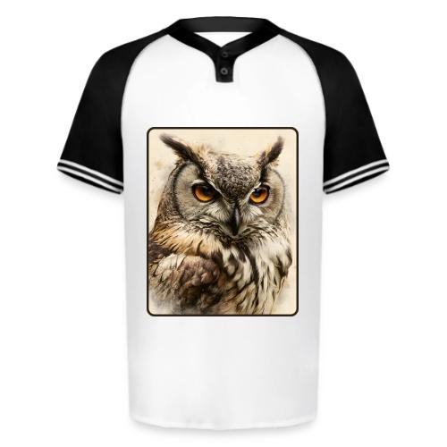 Great Horned Owl Watercolor Design - Augusta Sportswear Men's Cutter Henley Jersey