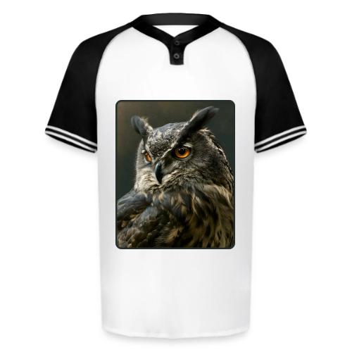 Eurasian Eagle Owl Portrait Design - Augusta Sportswear Men's Cutter Henley Jersey