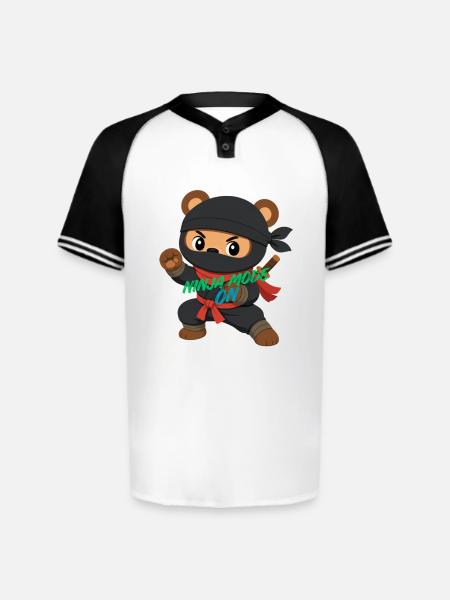 Ninja Panda Bear Mode On - Augusta Sportswear Men's Cutter Henley Jersey - white/black