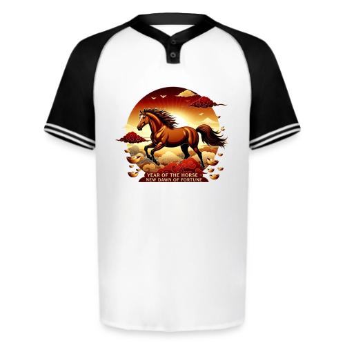 Year of the Horse Sunrise T Shirt, Lunar New Year - Augusta Sportswear Men's Cutter Henley Jersey