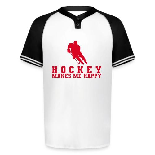 Hockey makes me happy - Augusta Sportswear Men's Cutter Henley Jersey