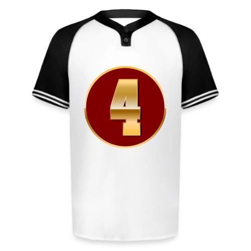 Number 4 in Gold Varsity Font - Augusta Sportswear Men's Cutter Henley Jersey