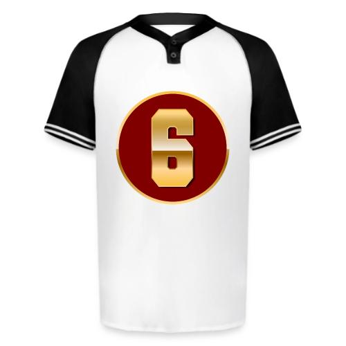 Number 6 in Gold Varsity Font - Augusta Sportswear Men's Cutter Henley Jersey