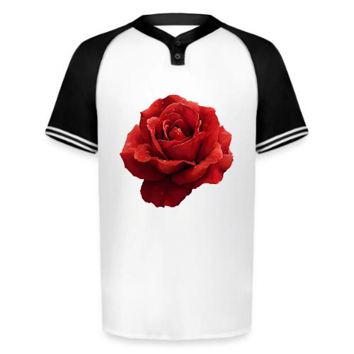Rose: Crimson Dew Bloom - Augusta Sportswear Men's Cutter Henley Jersey