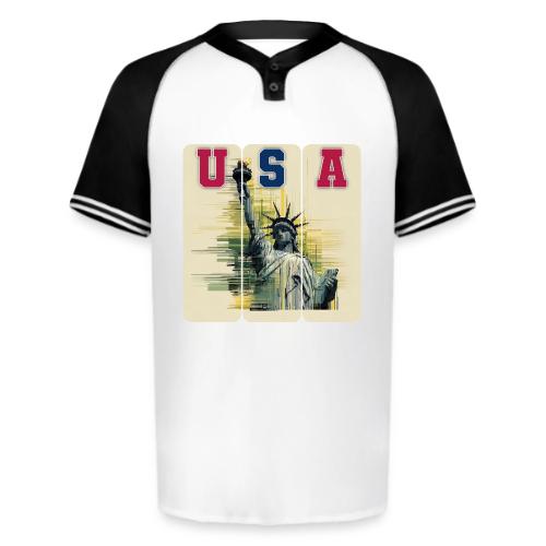 Art illustration of the Statue of Liberty - Augusta Sportswear Men's Cutter Henley Jersey