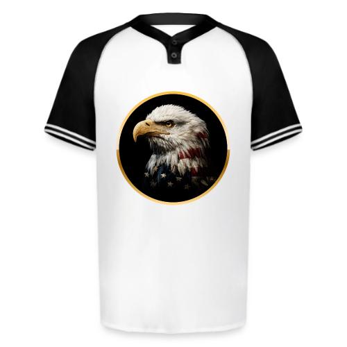 America: Golden Freedom Crest - Augusta Sportswear Men's Cutter Henley Jersey