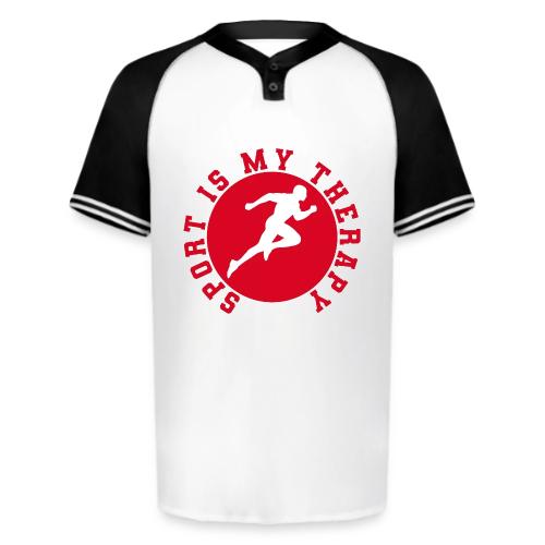 Sport Is My Therapy – Running Motivation Badge - Augusta Sportswear Men's Cutter Henley Jersey