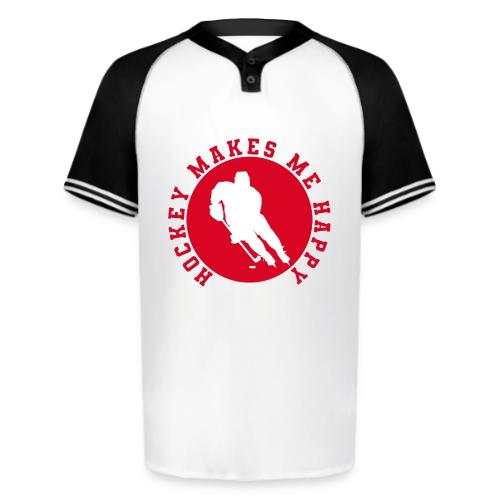 Hockey Makes Me Happy – Ice Hockey Fan Emblem - Augusta Sportswear Men's Cutter Henley Jersey
