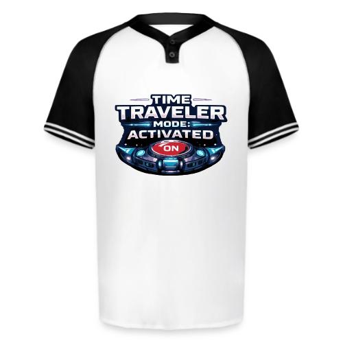 Time Traveler Mode – Futuristic Neon Sci-Fi Tee - Augusta Sportswear Men's Cutter Henley Jersey