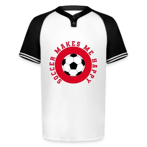 Soccer Makes Me Happy – Football Joy Graphic - Augusta Sportswear Men's Cutter Henley Jersey