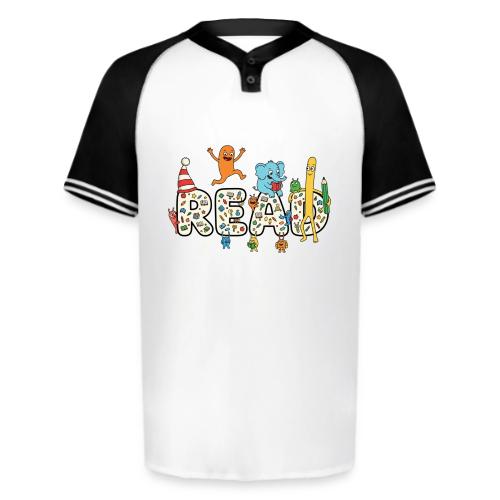 Whimsical READ Kids Cartoon - Augusta Sportswear Men's Cutter Henley Jersey