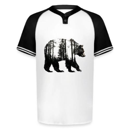 Evergreen Bear Silhouette - Augusta Sportswear Men's Cutter Henley Jersey