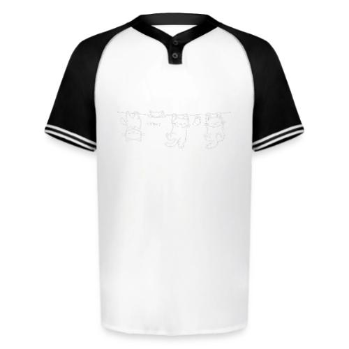 Minimalist Hanging Cats Line Art - Cute Kittens - Augusta Sportswear Men's Cutter Henley Jersey