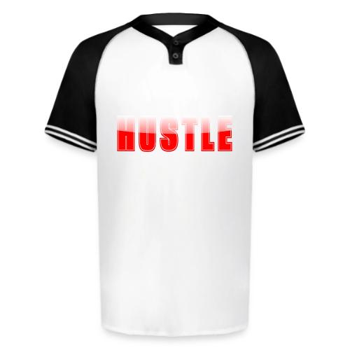 HUSTLE Bold Red Motivational Typography Design - Augusta Sportswear Men's Cutter Henley Jersey